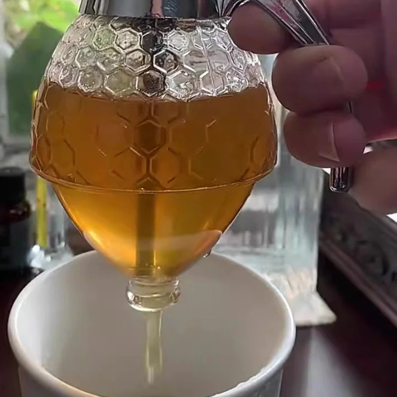 Acrylic honey special pot, honey can, squeeze bottle, pointed nose, honey bottle, honey candy sauce, press dispenser