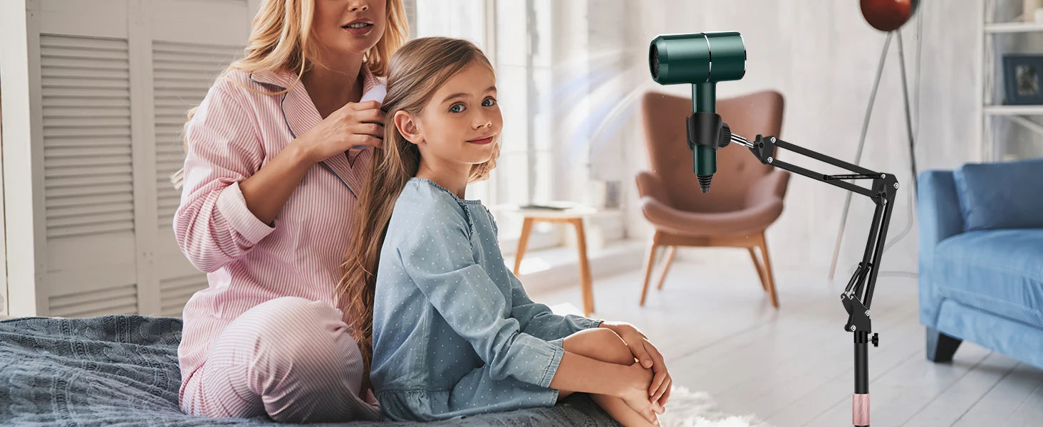 Lazy Hair Dryer Stand Adjustable Height Angle with Heavy Base Styling Tool Floor Bracket for Pet Grooming Dog Cat Grooming Home