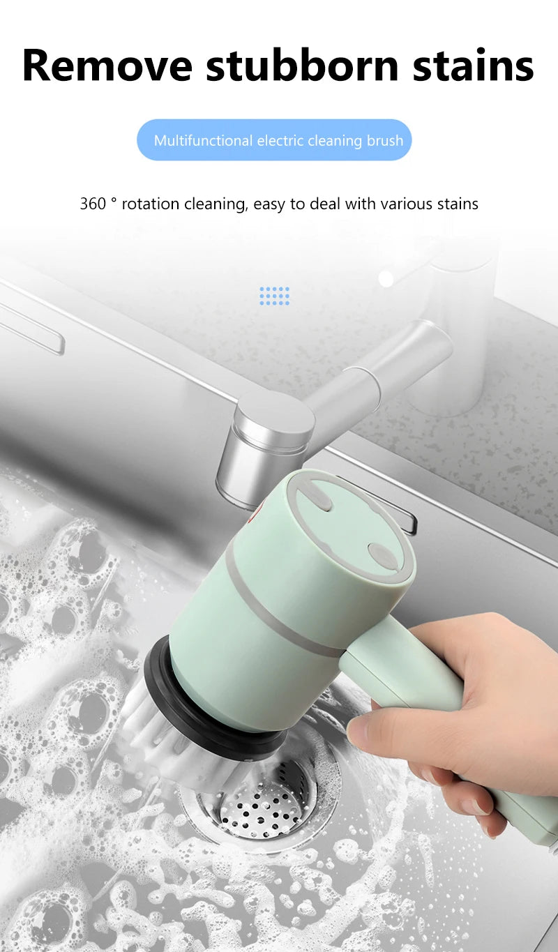 Dishwashing Brush Electric Cleaning Brush Automatic Wireless USB Rechargeable Professional Kitchen Bathtub Tile Cleaning Brushes