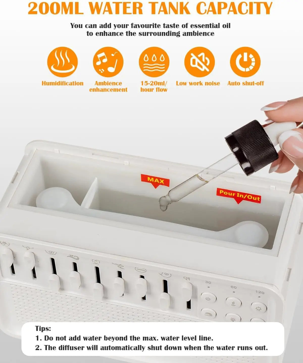 3 in 1 Bluetooth Speaker White Noise Sleep Night Light Humidifier All-in-one Machine Free Combination of 8 Group Nature Sound