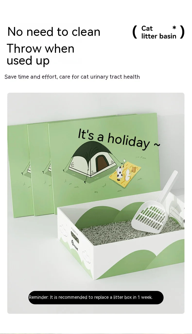 Disposable SemiEnclosed Cat Litter Box