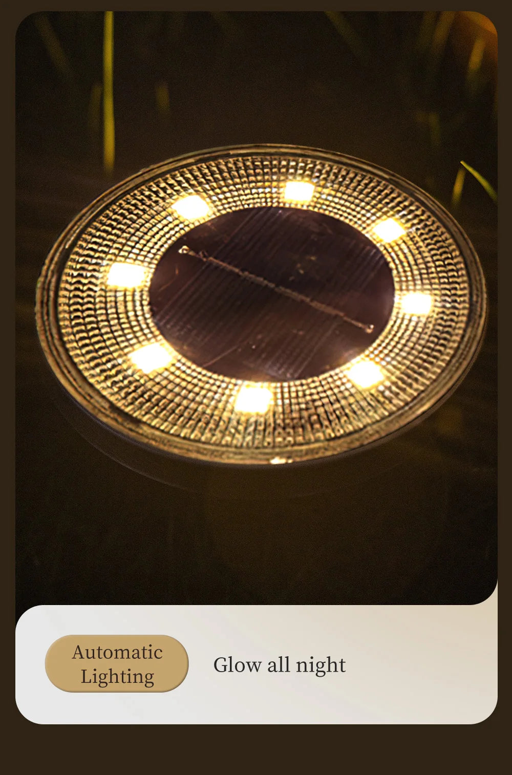 IP68 Waterproof LED Outdoor Solar Power Ground Light Lighting Control Path Deck Lights Yard Driveway Lawn Garden Decoration Lamp