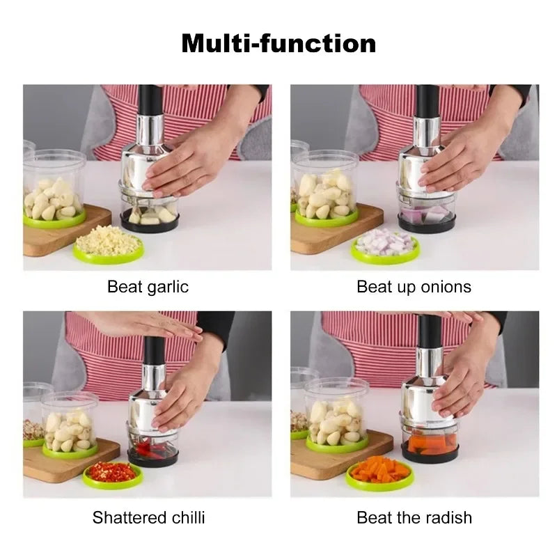 Manual Onion Chopper Garlic Crusher Pressing Handheld Food Chopper Slicer Dicer Mixer Kitchen Vegetable Slicer Peeler Tools