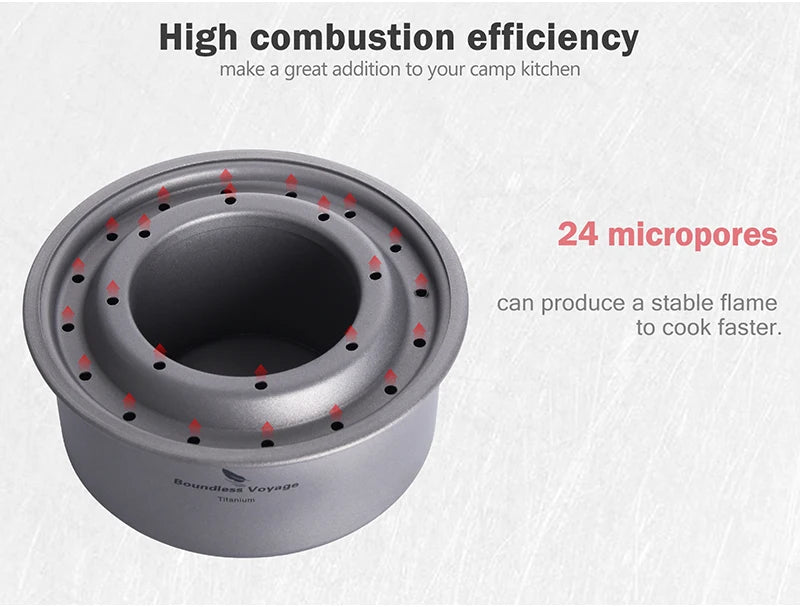 Boundless Voyage Camping Alcohol Spirit Stove with Pot Stand Titanium Burners Outdoor Travel Hiking Backpacking Mini Furnace