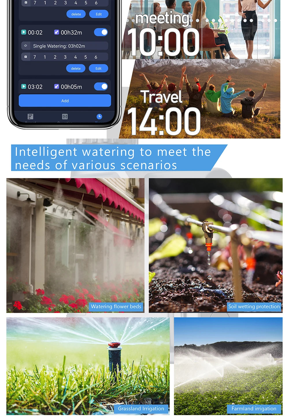 2025 NEW ZIGBEE WIFI Garden Watering Timer Smart Sprinkler Drip Irrigation System Built-in Water Flow Recorder Controller TUYA