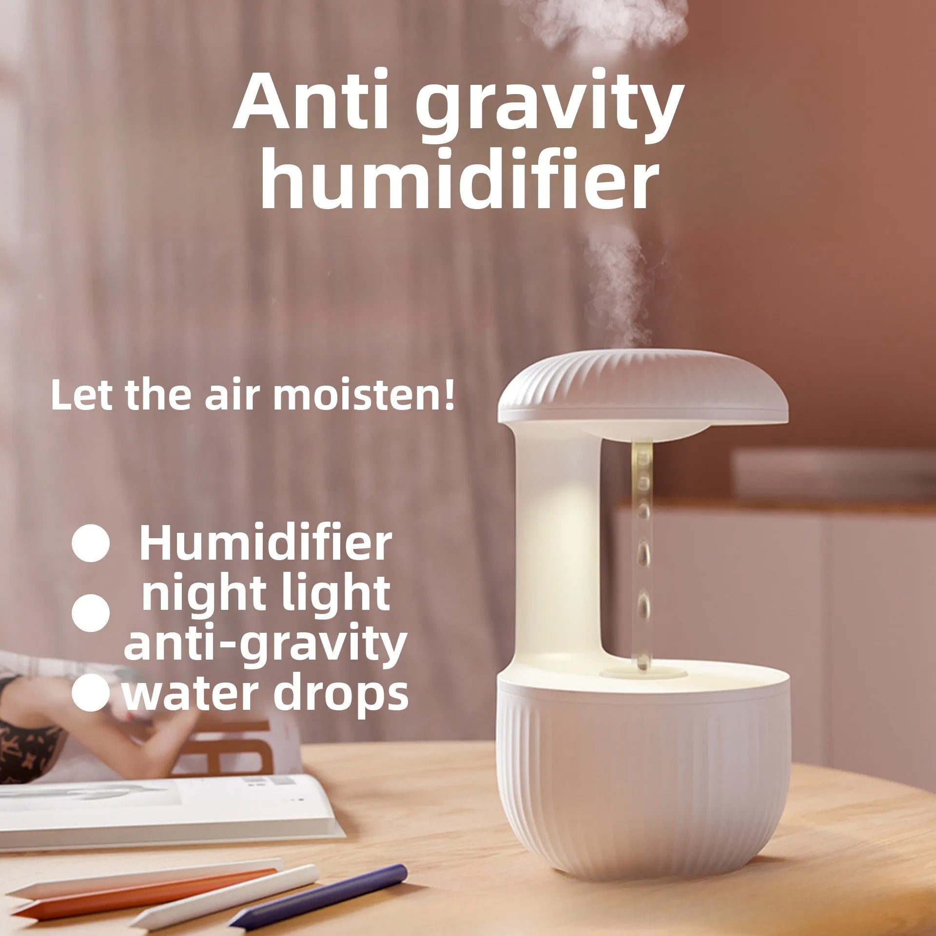 Aroma Diffuser Anti-gravity Water Droplet Reverse Flow Humidifier Essential Oil Mini Aroma Diffuser Lamp Ultrasonic Household