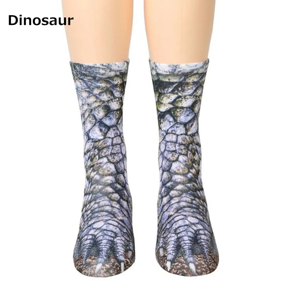 Unisex Adult 3D Print Animal Paw Socks Creative Funny Cat Dog Dinosaur Tiger Paw Socks Novelty Socks Gag