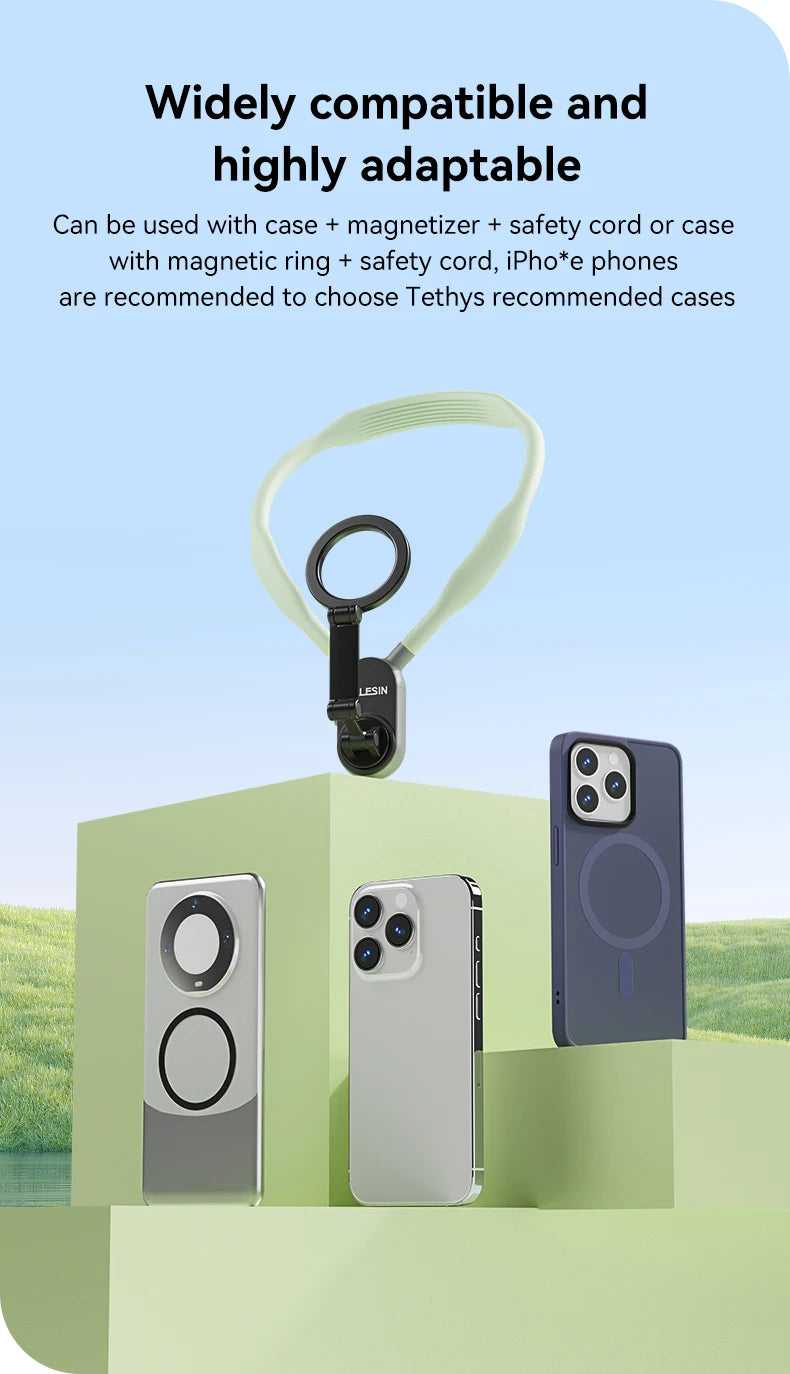 Silicone Magnetic Quick Release Neck Mount Hold for Iphone 15 14 13 12 11 SAMSUNG HUAWEI XIAOMI Smart Phone Accessories
