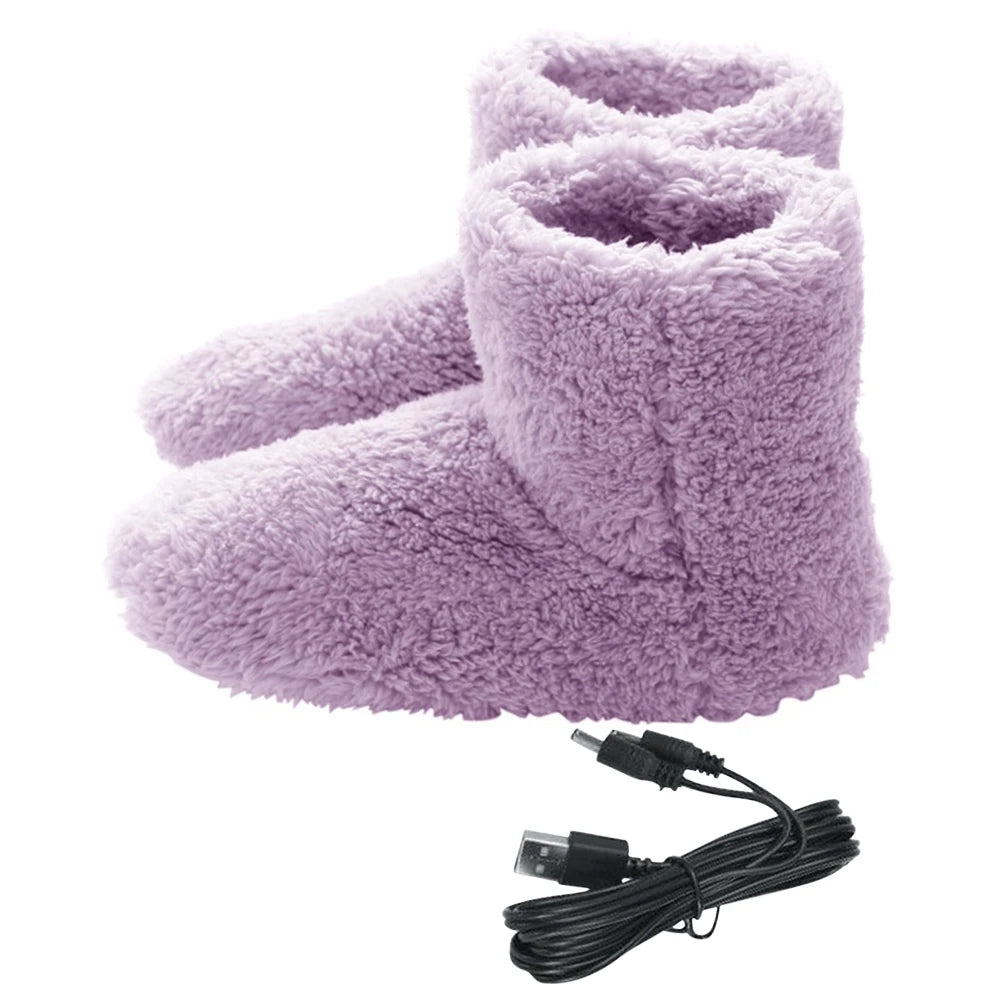 Electric Heater Foot Warmer USB Charging Fleece Soft Warm Foot Cover Washable Winter Feet Heating Pads For Home Bedroom Sleeping
