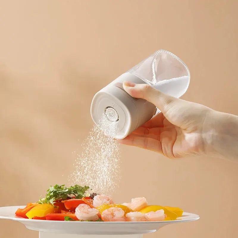 180ml Glass Quantitative Seasoning Jar, Press-Type Salt Control Bottle