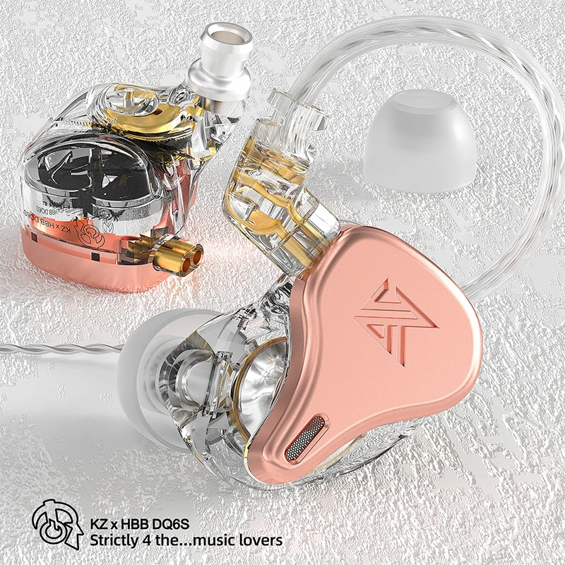 KZ × HBB DQ6S In-Ear Earphone HiFi Metal Headset Music Monitor Headphones ZEX PRO EDX PRO ZSX ZAX ZAS ZS10PRO CRA DQ6 EDS