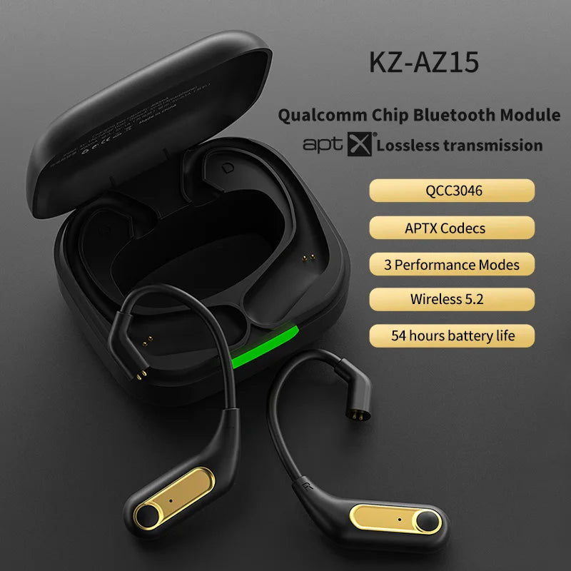 KZ AZ15 Bluetooth-compatible 5.2 Cable Wireless Ear Hook Upgrade Wireless Headphones with Charging Case AZ09 PRO AZ10 SKS