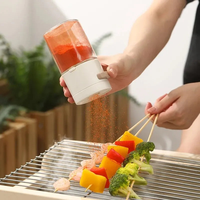 180ml Glass Quantitative Seasoning Jar, Press-Type Salt Control Bottle