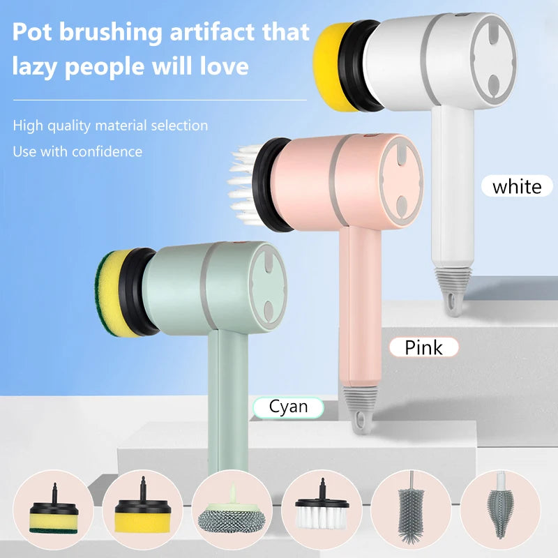 Dishwashing Brush Electric Cleaning Brush Automatic Wireless USB Rechargeable Professional Kitchen Bathtub Tile Cleaning Brushes