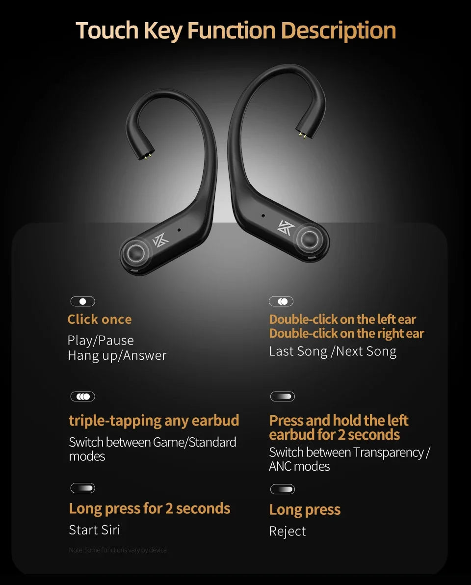 KZ AN01 HiFi Earphones Wireless Upgrade Cable Bluetooth 5.4 Low Latency Wired Earbuds Bluetooth Module For Castor ZAR ZSXPRO