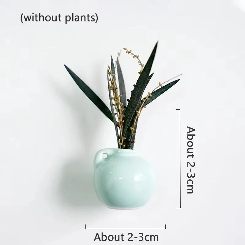 Cute Plant Vase Fridge Magnets, Diy Mini Ceramic Vase Fridge Magnets, Simulated Porcelain Bonsai Fridge Stickers