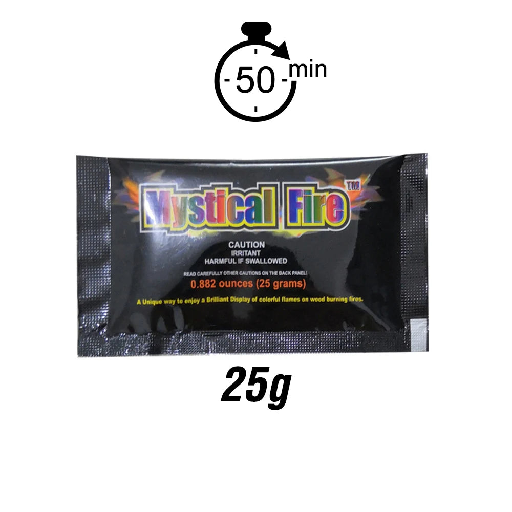 Mystical Fire Magic Tricks Color Flames Powder Bonfire Sachets Fireplace Pit Patio Toy Magician Pyrotechnics Party Glowing Props