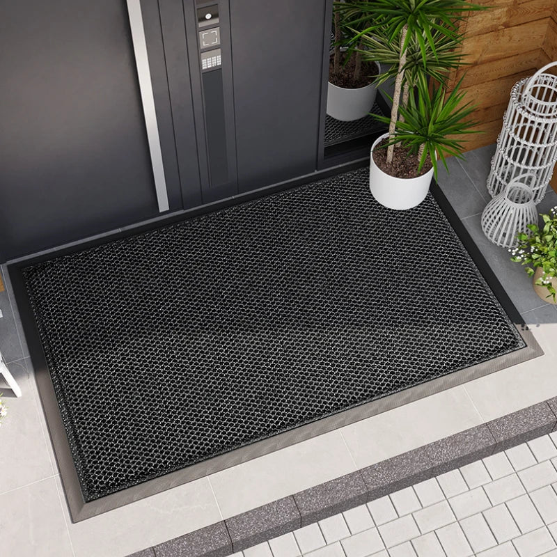 PVC Rubber Doormat Non-Slip Water-Resistant Elastic Mesh Welcome Mat for Indoor and Outdoor Use Easy To Clean Hand Wash Only