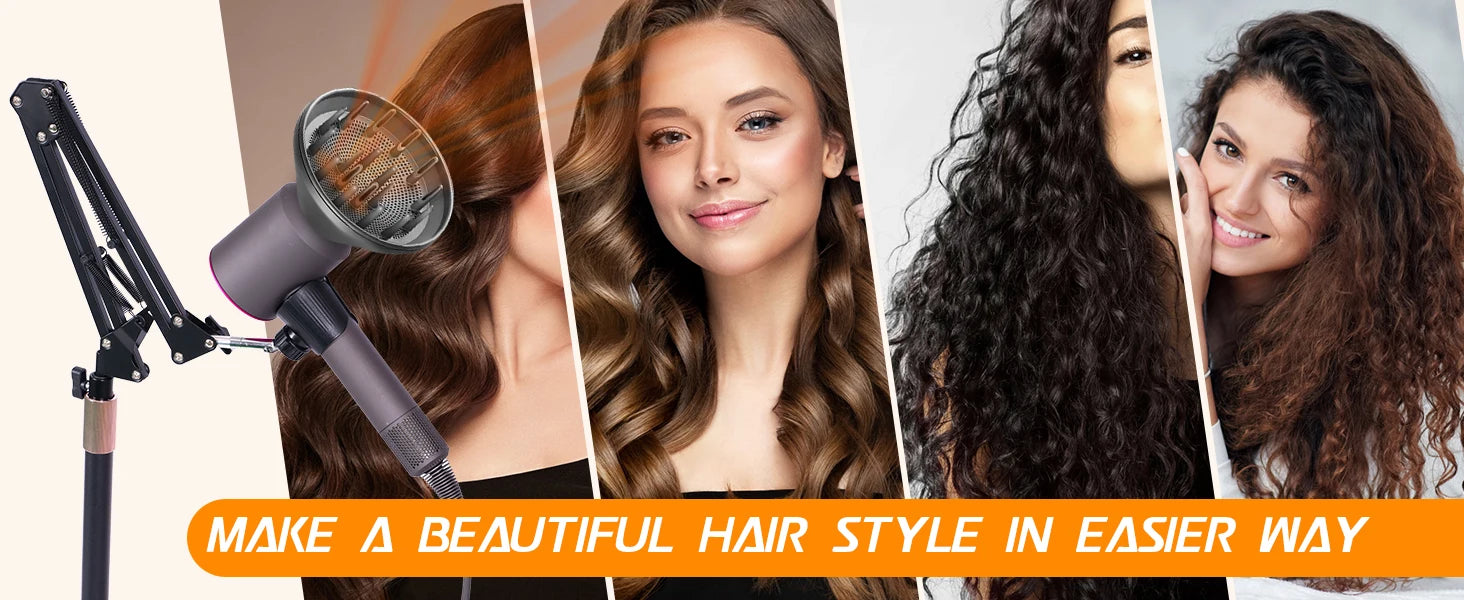 Lazy Hair Dryer Stand Adjustable Height Angle with Heavy Base Styling Tool Floor Bracket for Pet Grooming Dog Cat Grooming Home