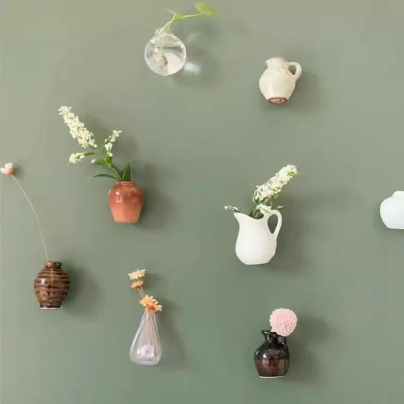 Cute Plant Vase Fridge Magnets, Diy Mini Ceramic Vase Fridge Magnets, Simulated Porcelain Bonsai Fridge Stickers