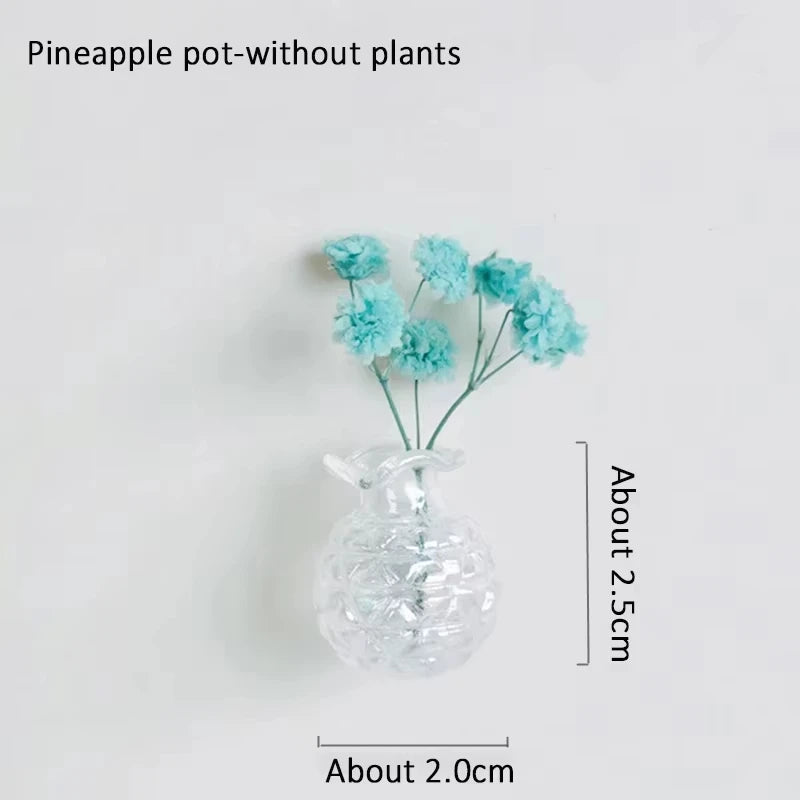 Cute Plant Vase Fridge Magnets, Diy Mini Ceramic Vase Fridge Magnets, Simulated Porcelain Bonsai Fridge Stickers