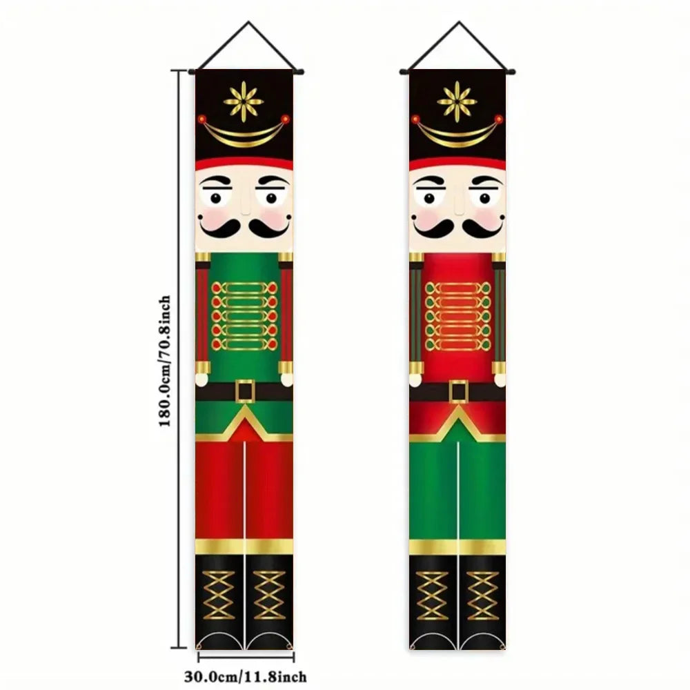 Christmas Hanging DoorBanner Antithetical Couplet Merry Christmas Party Decoration New Year 2026 Christmas Wall Banner Xmas Gift