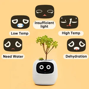 Smart Ai Flowerpots, 7 Smart Sensors, and Ai Chips Make Raising Plants Easy and Fun for Living Room,Plant-Free(Green)