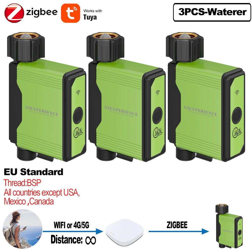 2025 NEW ZIGBEE WIFI Garden Watering Timer Smart Sprinkler Drip Irrigation System Built-in Water Flow Recorder Controller TUYA