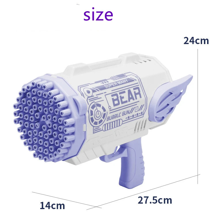 76/80/88 Holes Electric Rocket Bubble Gun With LED Gatling Blowing Soap Water Bow Bubble Machine Outdoor Toys For Children Gifts