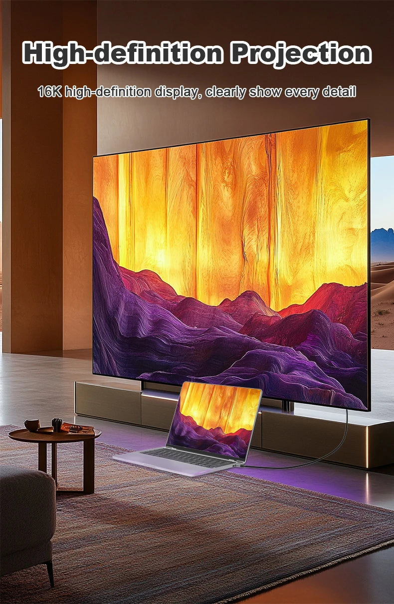 80Gbps Thunderbolt 5 Data Cable 240W 16K Compatible with Thunderbolt 4 USB4 Full-featured Transmission Fast Charging Type-C