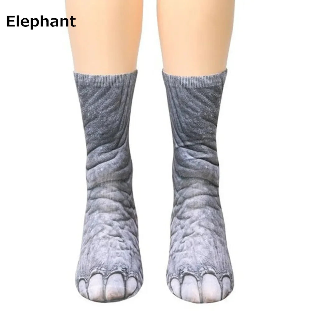 Unisex Adult 3D Print Animal Paw Socks Creative Funny Cat Dog Dinosaur Tiger Paw Socks Novelty Socks Gag