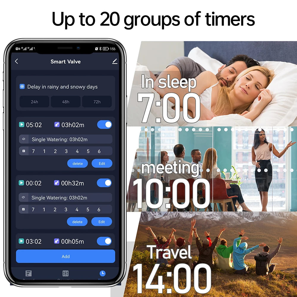 2025 NEW ZIGBEE WIFI Garden Watering Timer Smart Sprinkler Drip Irrigation System Built-in Water Flow Recorder Controller TUYA