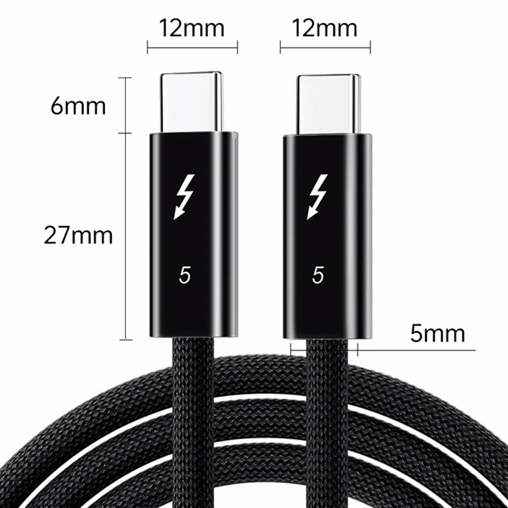 80Gbps Thunderbolt 5 Data Cable 240W 16K Compatible with Thunderbolt 4 USB4 Full-featured Transmission Fast Charging Type-C