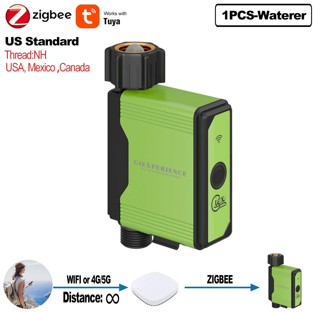 2025 NEW ZIGBEE WIFI Garden Watering Timer Smart Sprinkler Drip Irrigation System Built-in Water Flow Recorder Controller TUYA