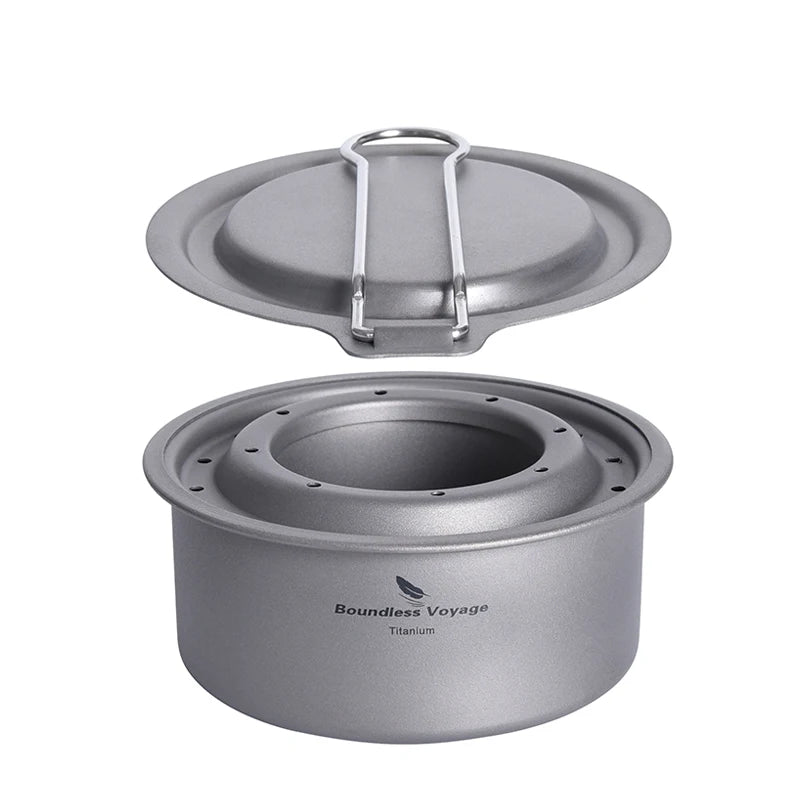 Boundless Voyage Camping Alcohol Spirit Stove with Pot Stand Titanium Burners Outdoor Travel Hiking Backpacking Mini Furnace