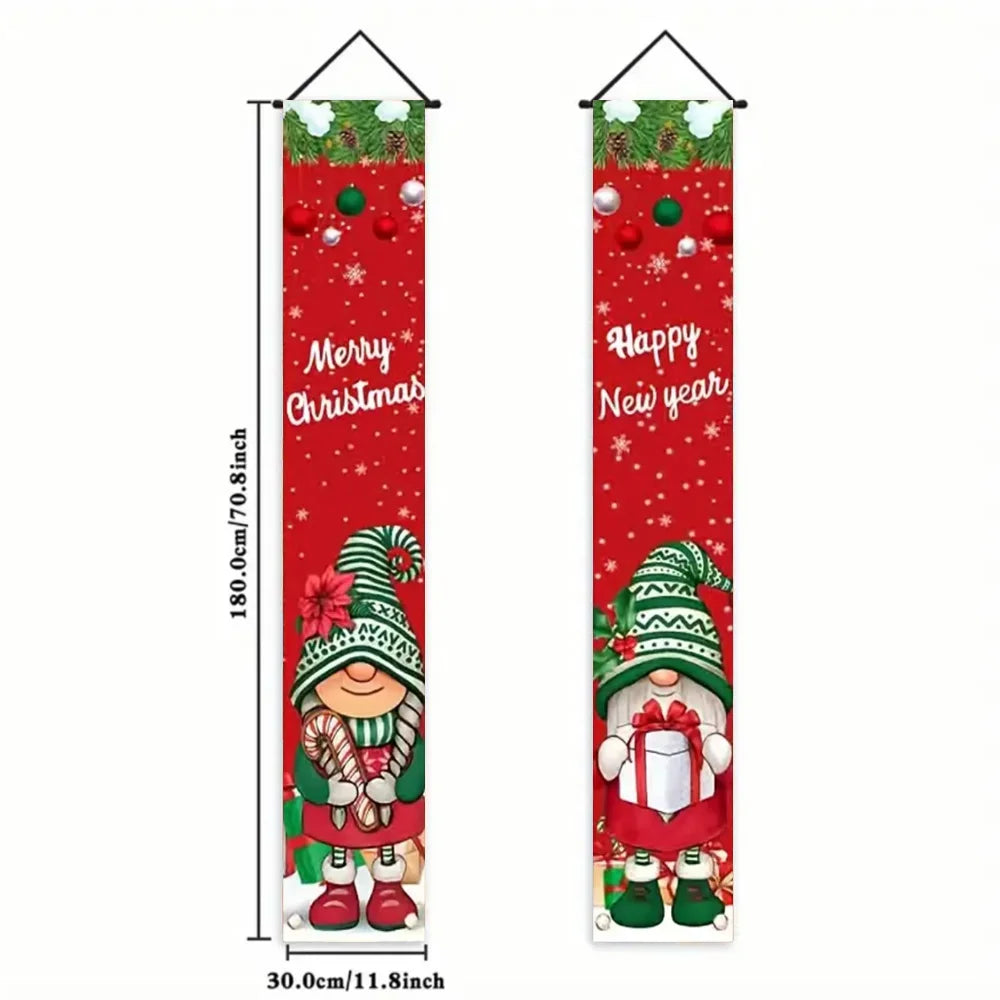 Christmas Hanging DoorBanner Antithetical Couplet Merry Christmas Party Decoration New Year 2026 Christmas Wall Banner Xmas Gift
