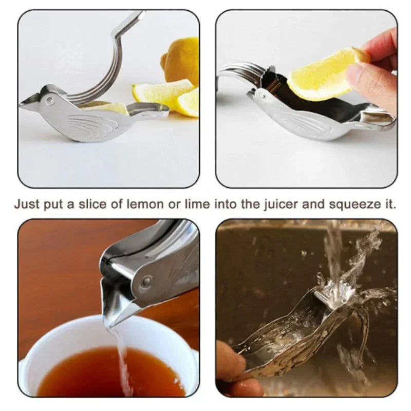 Creative Bird Shape Lemon Squeezers Juicer Household Stainless Steel 304 Portable Metal Citrus Lemon Tea Infuser Kitchen Gadget