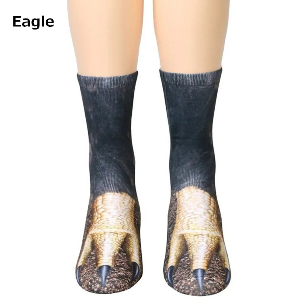 Unisex Adult 3D Print Animal Paw Socks Creative Funny Cat Dog Dinosaur Tiger Paw Socks Novelty Socks Gag