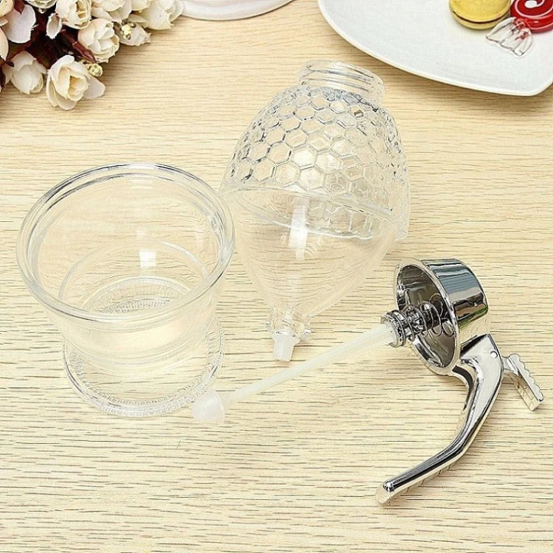 Acrylic honey special pot, honey can, squeeze bottle, pointed nose, honey bottle, honey candy sauce, press dispenser