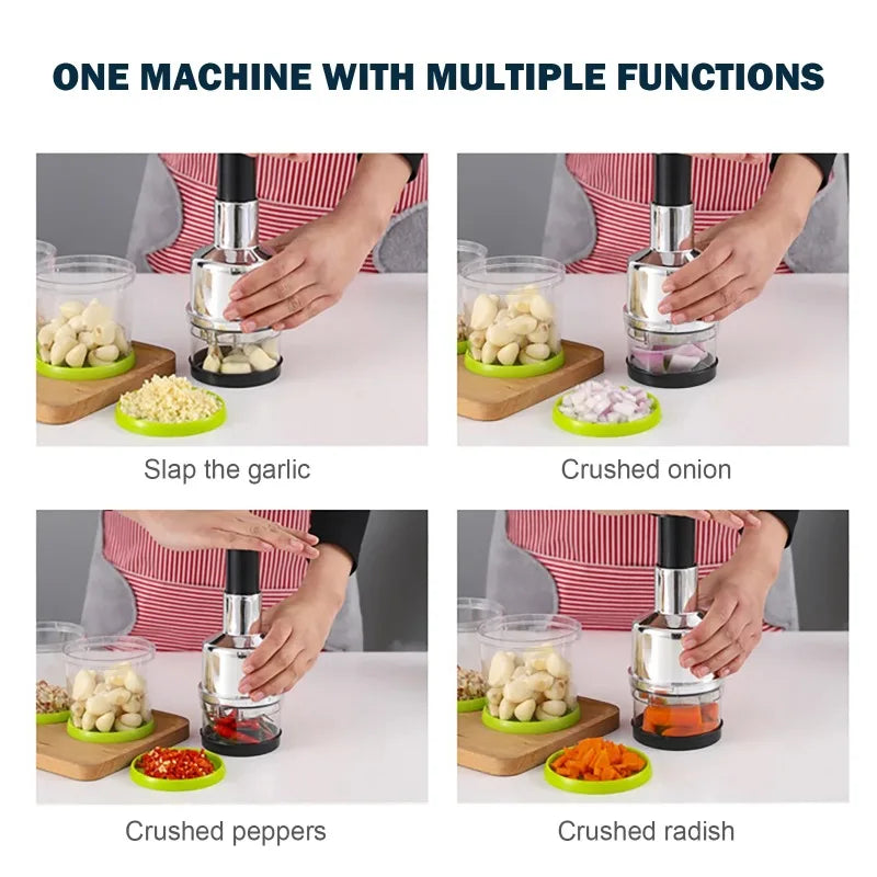 Manual Onion Chopper Garlic Crusher Pressing Handheld Food Chopper Slicer Dicer Mixer Kitchen Vegetable Slicer Peeler Tools