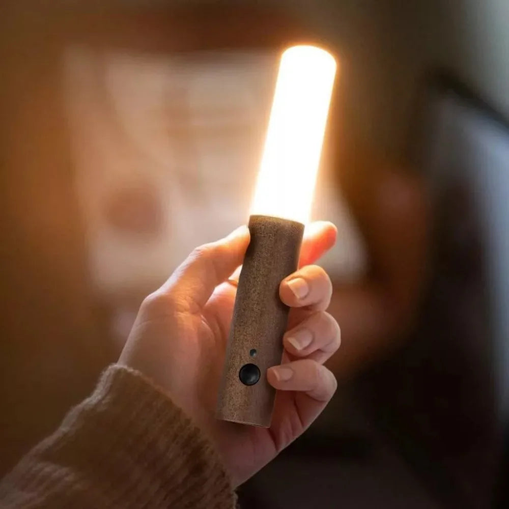 Auto LED Night Light Magnetic Wooden Multifunctional Smart Motion Sensor USB Rechargeable