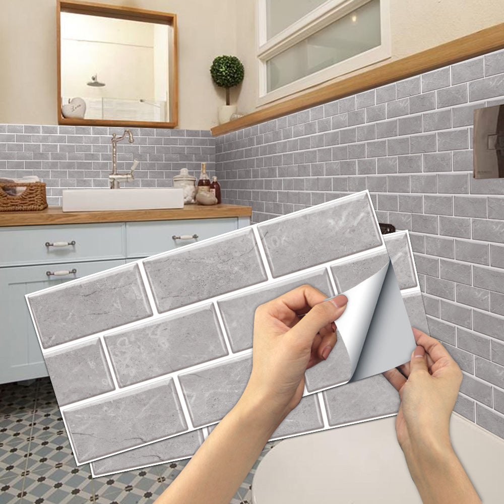 DIY Wall Stickers - Gray marble wall tile for bathroom renovation