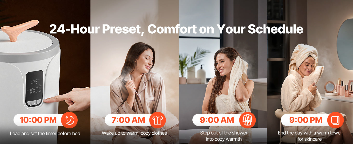 SucceBuy 20L Towel Warmer Bucket w/ LED Light Timer Temperature Setting Security Lock Large Blanket Warmers for SPA Countertop